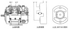 圖1 交直流兩用電動(dòng)機(jī)結(jié)構(gòu)及原理