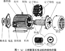 鼠籠式電動機結(jié)構(gòu)示意圖